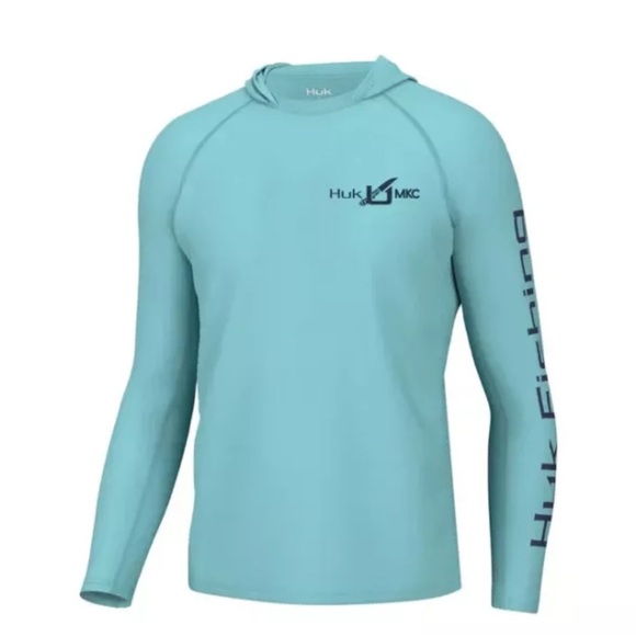 Huk Blue Rash Guard Long Sleeve Swimwear - Picture 1 of 2
